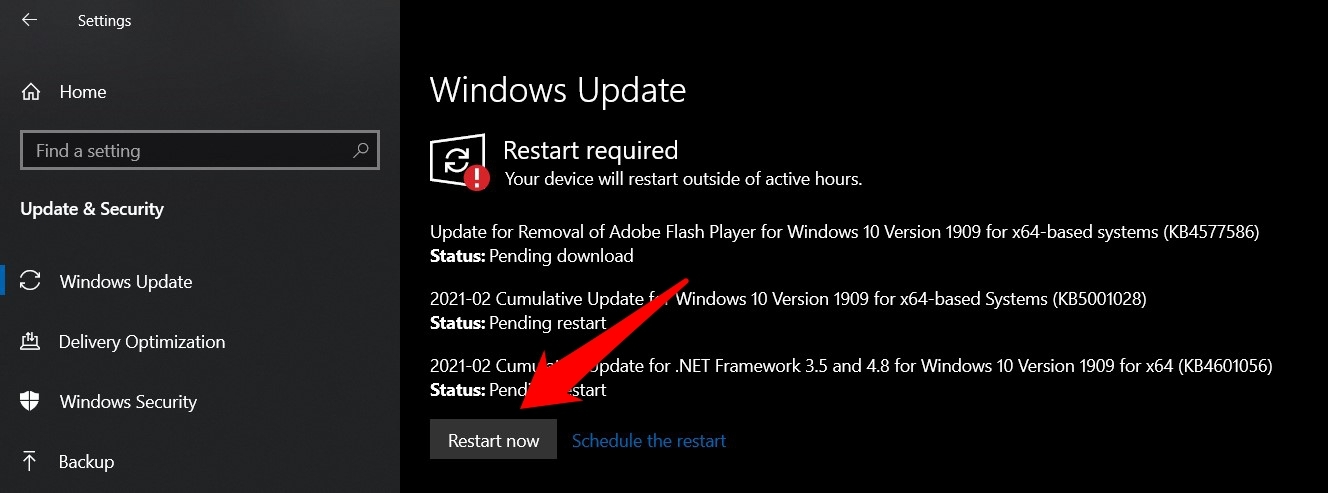 Actualice el sistema operativo Windows a la última versión y reinicie